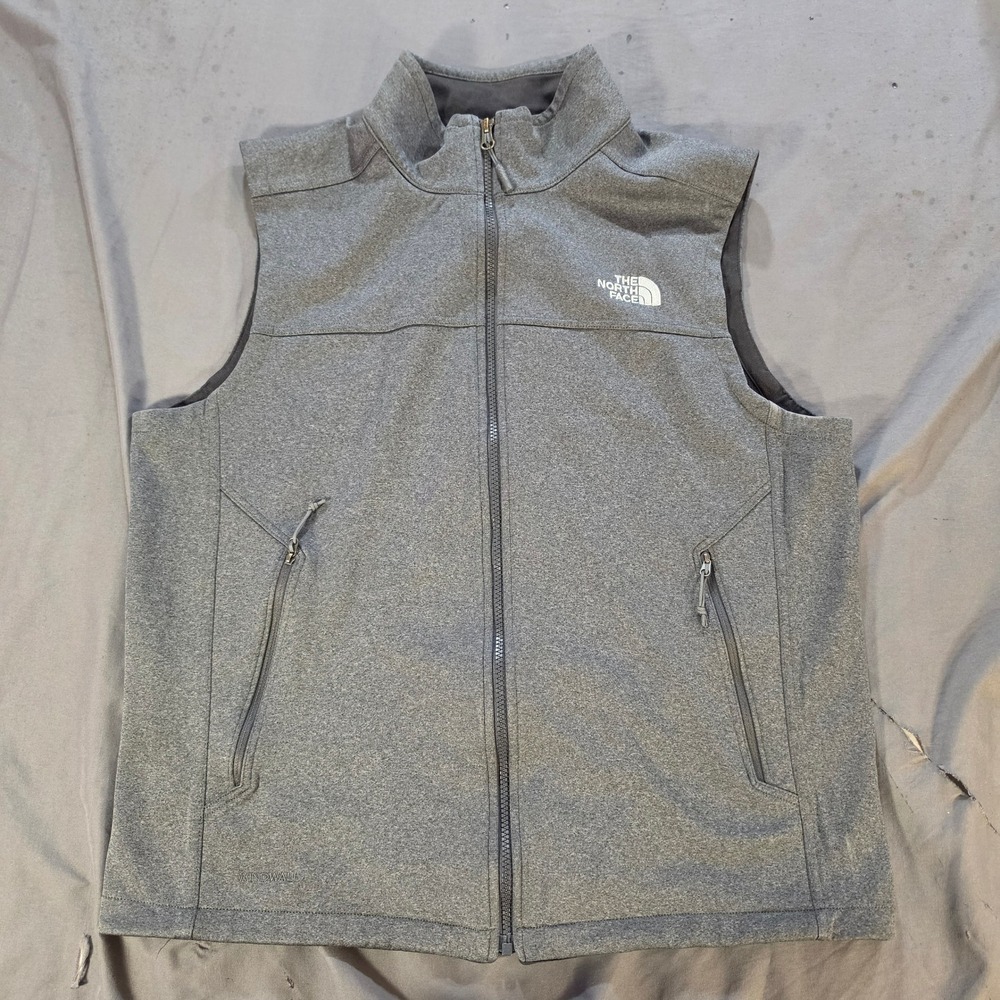 The North Face WindWall Softshell Vest Mens Large Gray Full Zip NF0A33QO FA18